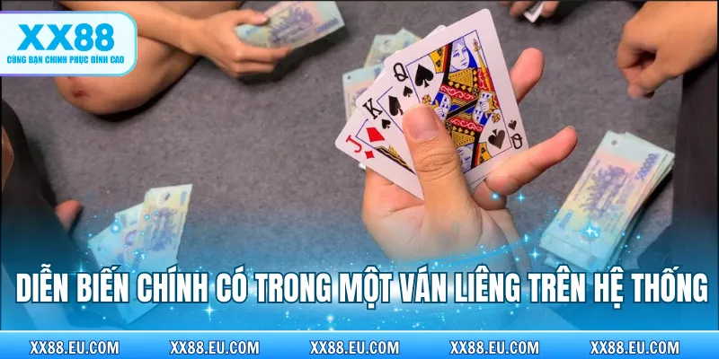 Diễn biến chính có trong một ván Liêng trên hệ thống